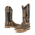 Women’s Bulldog Hand Tooled Boots - Floral Rustic